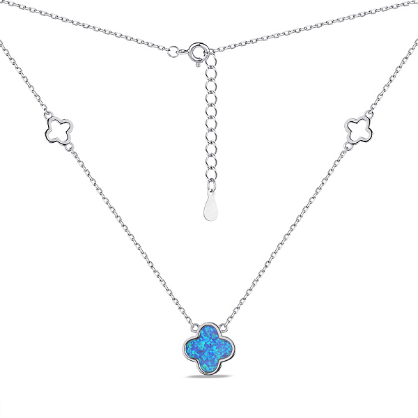 Серебряное колье Клевер с опалом (арт. 7507/9015Пос) – изображение 2