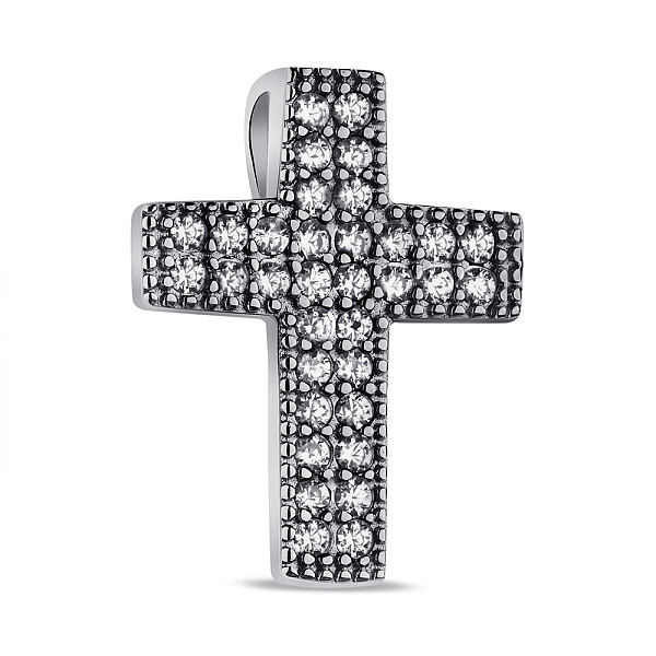 Серебряный крестик с фианитами (арт. 7503/3940) – изображение 1
