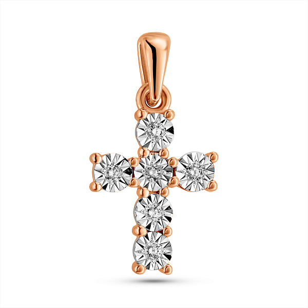 Крестик из золота с бриллиантами (арт. П011265005) – изображение 1