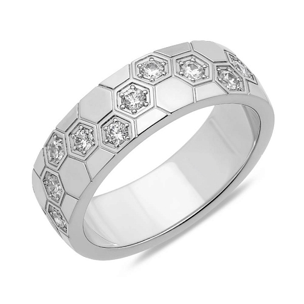Серебряное кольцо с россыпью фианитов (арт. 7501/8178) – изображение 1