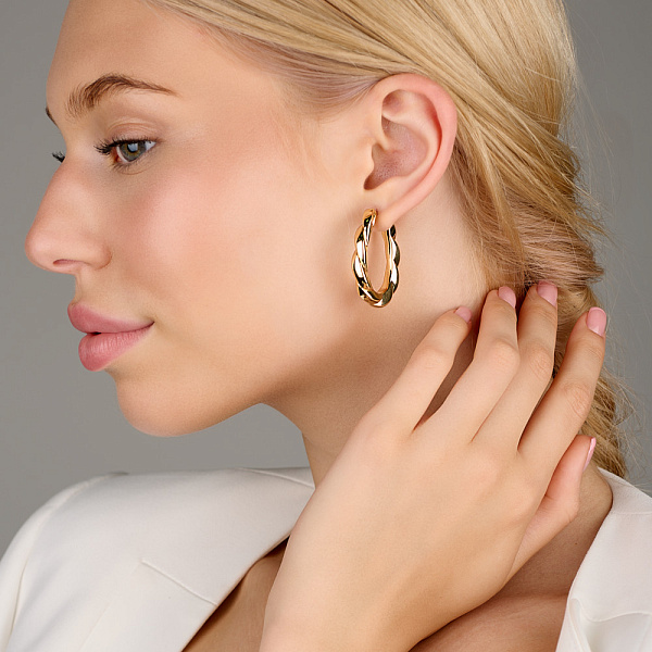 Золотые сережки Спирали Francelli (арт. е108239/35ж) – изображение 3