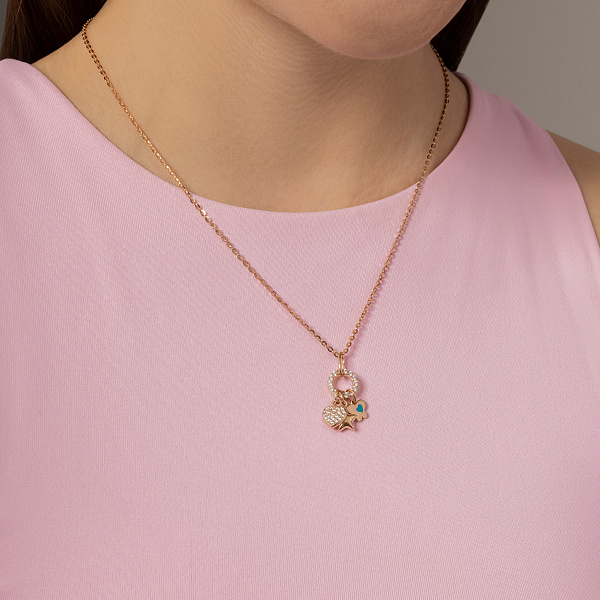 Золотое колье с фианитами (арт. 350852ес) – изображение 3