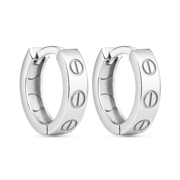 Серьги-кольца из белого золота (арт. 105164/10б) – изображение 1