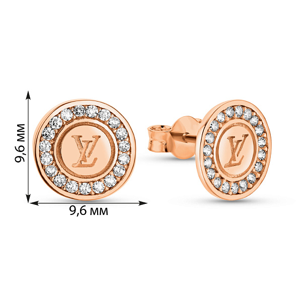 Серьги из красного золота с фианитами (арт. 109886) – изображение 4