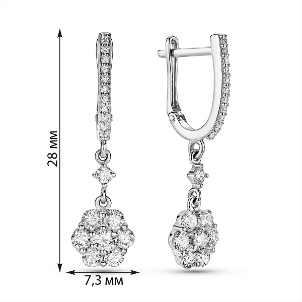 Серьги из белого золота с бриллиантами (арт. С0113161090б) – изображение 4