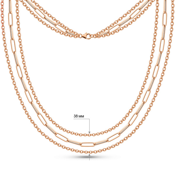 Многослойное золотое колье Звенья (арт. 352831) – изображение 6
