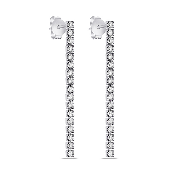 Серебряные серьги пусеты с фианитами (арт. 7518/6483/1) – изображение 1
