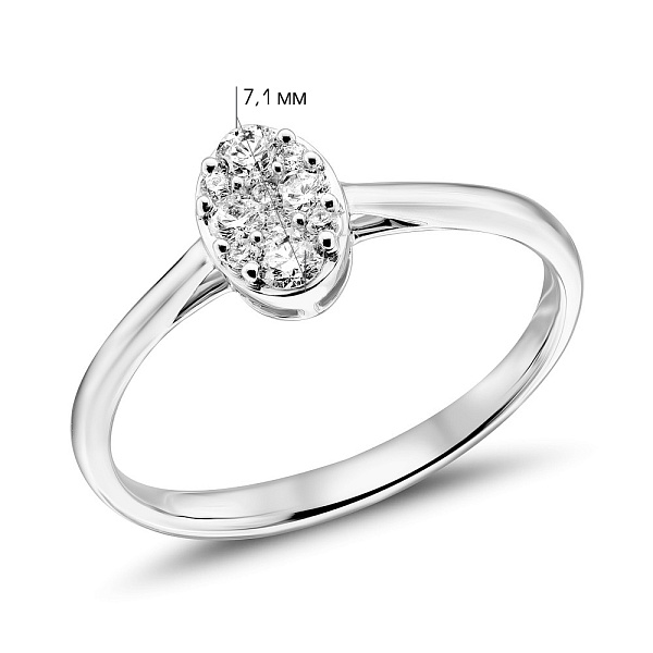 Кольцо из белого золота с бриллиантами (арт. К341413020б) – изображение 4