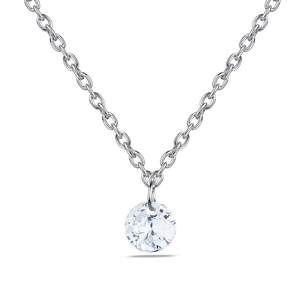 Колье серебряное с одним фианитом (арт. 7507/1286) – изображение 1