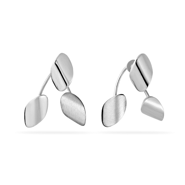 Серьги-джекеты из белого золота (арт. 104186б) – изображение 1