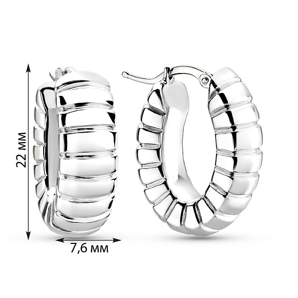 Сережки-кольца Francelli из белого золота (арт. е1091755/20б) – изображение 3