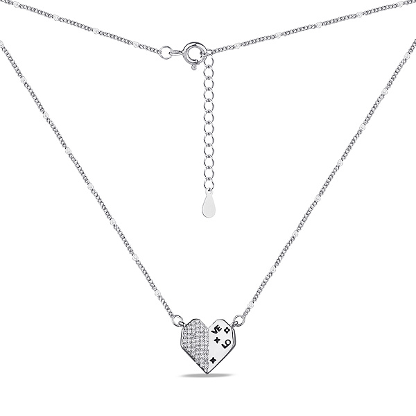 Колье из серебра Сердце с фианитами (арт. 7507/1939еч) – изображение 2