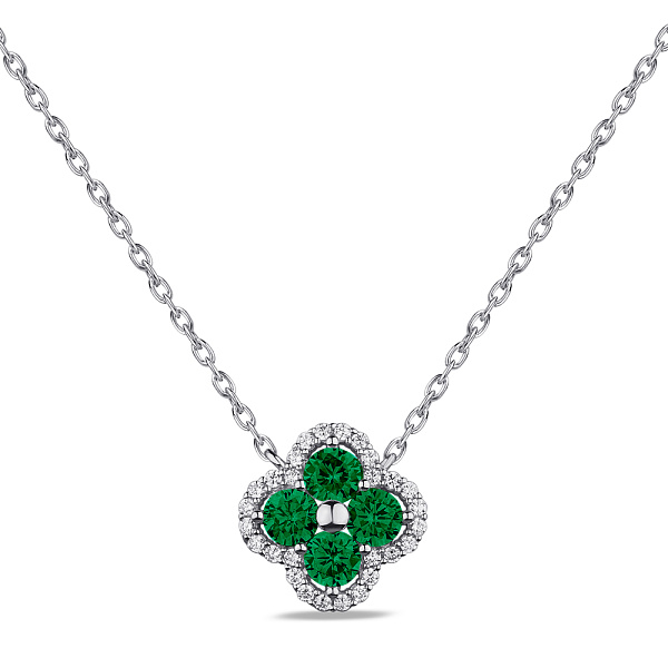 Серебряное колье с альпинитами и фианитами (арт. 7507/1846аз) – изображение 1