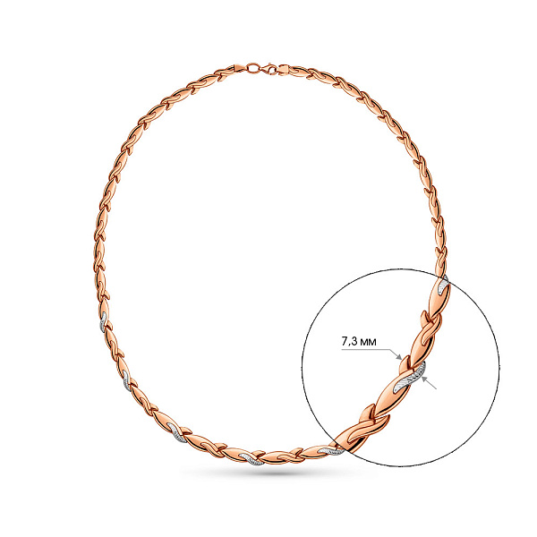 Золотое колье без камней (арт. 370073р) – изображение 2