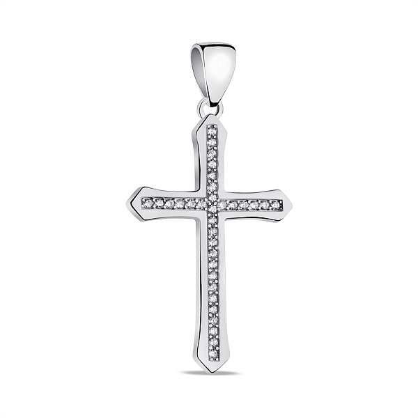 Серебряный крестик с фианитами (арт. 7503/3989) – изображение 1