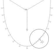 Фото Серебряное колье Звезды без камней (арт. 7507/КЛК2/2040-40)