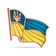 Фото Золотой значок "Прапор Украины" с синей и желтой эмалью (арт. 360121сж)