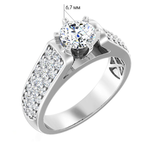 Кольцо из белого золота с бриллиантами (арт. К011299090б) – изображение 5