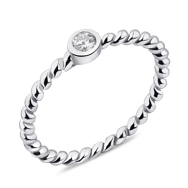 Кольцо из серебра с фианитом (арт. 7501/5849) – изображение 1