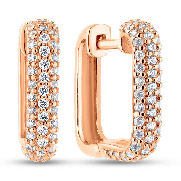 Серьги из красного золота с фианитами (арт. 2106331101) – изображение 1