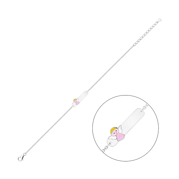 Серебряный детский браслет с эмалью (арт. 7509/5418е) – изображение 1