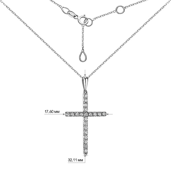 Золотое колье Крестик с бриллиантами (арт. Ц341191050б) – изображение 4