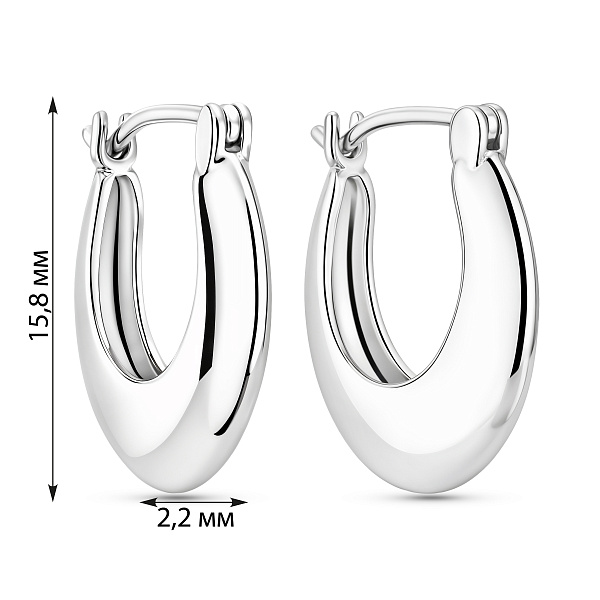 Серебряные серьги без камней (арт. 7502/10128/15) – изображение 2