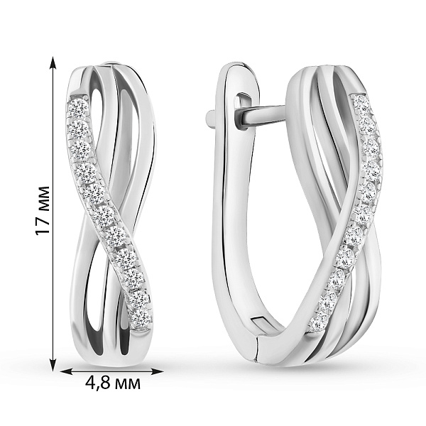 Сережки зі срібла з фіанітами (арт. 7502/10054) – зображення 2