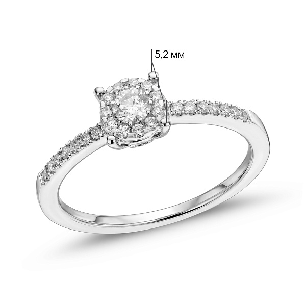 Золотое кольцо с бриллиантами (арт. К341721020б) – изображение 2