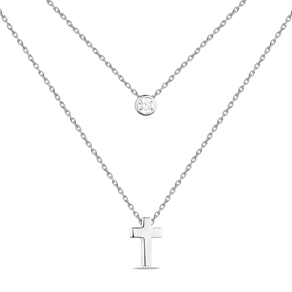 Серебряное колье с фианитом (арт. 7507/1613) – изображение 1