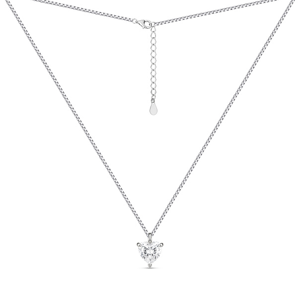 Серебряное колье с одним фианитом (арт. 7507/2601) – изображение 2