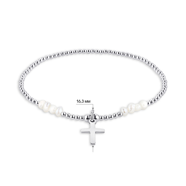 Серебряный браслет с жемчугом (арт. 7509/3941жб) – изображение 2