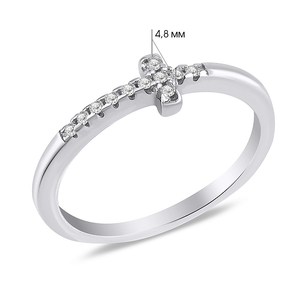 Серебряное кольцо Крестик с фианитами (арт. 7501/8015) – изображение 2