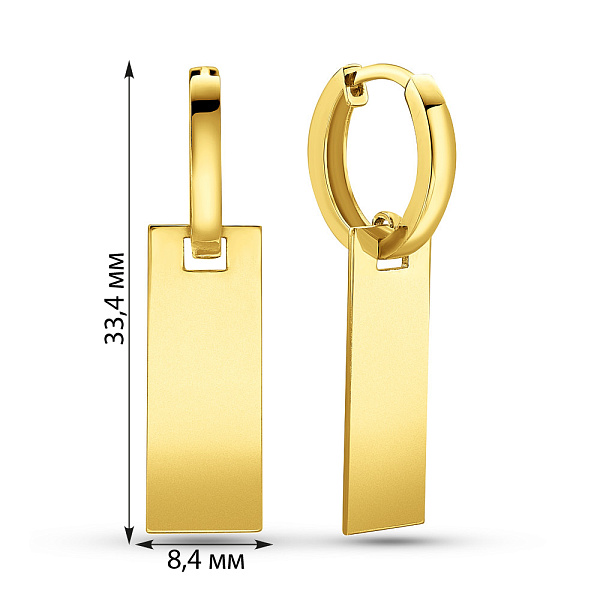 Серьги из желтого золота (арт. 107248/10ж) – изображение 4
