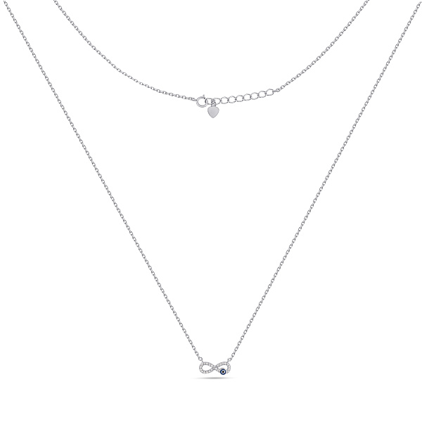Серебряное колье с фианитами «Бесконечность» (арт. 7507/2514е) – изображение 2