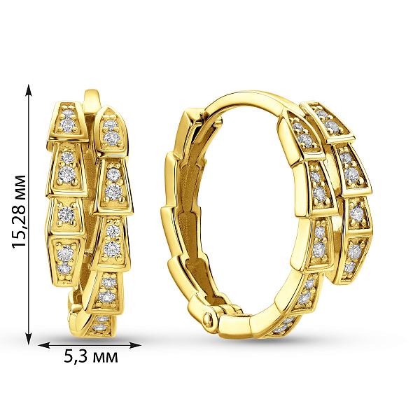 Сережки Змея из желтого золота (арт. 111383ж) – изображение 2
