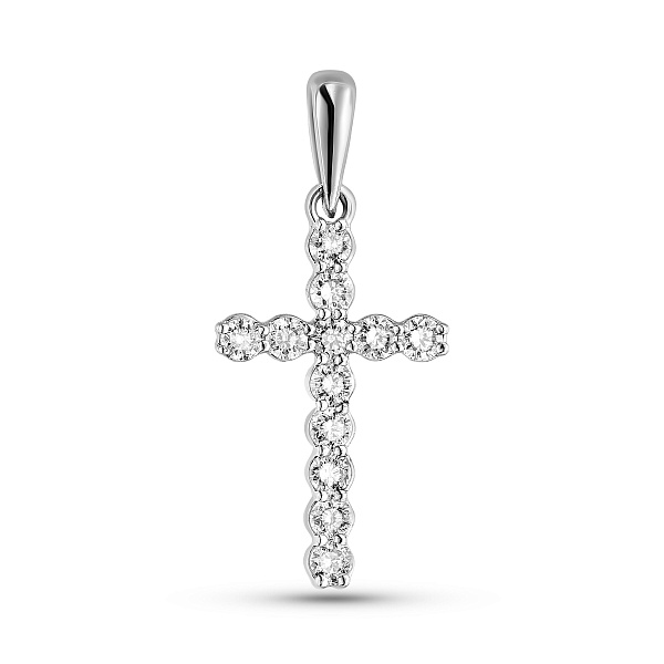 Золотой крестик с бриллиантами (арт. П341188015б) – изображение 1