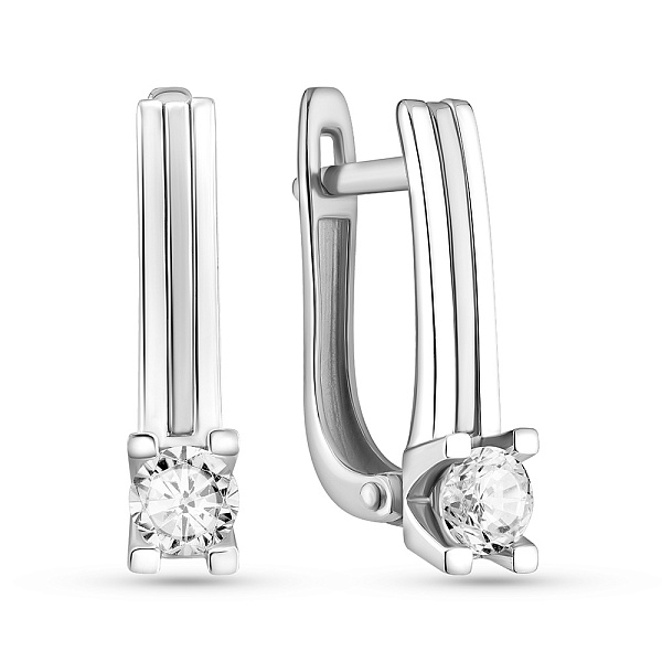 Сережки из белого золота с бриллиантами (арт. С011115030б) – изображение 1