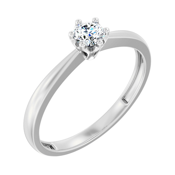 Кольцо из белого золота с одним бриллиантом (арт. К011141020б) – изображение 1