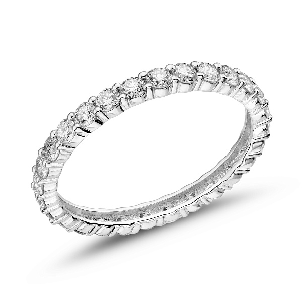 Золотое кольцо с дорожкой из бриллиантов (арт. К011872100б) – изображение 1