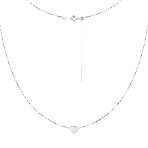 Тонкое серебряное колье Сердце (арт. 7507/2365п) – изображение 2