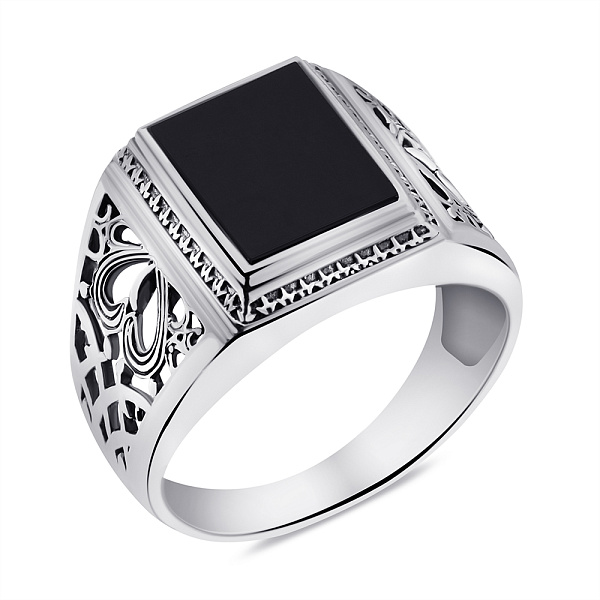 Серебряная печатка з ониксом (арт. 7906/0655.10о) – изображение 1
