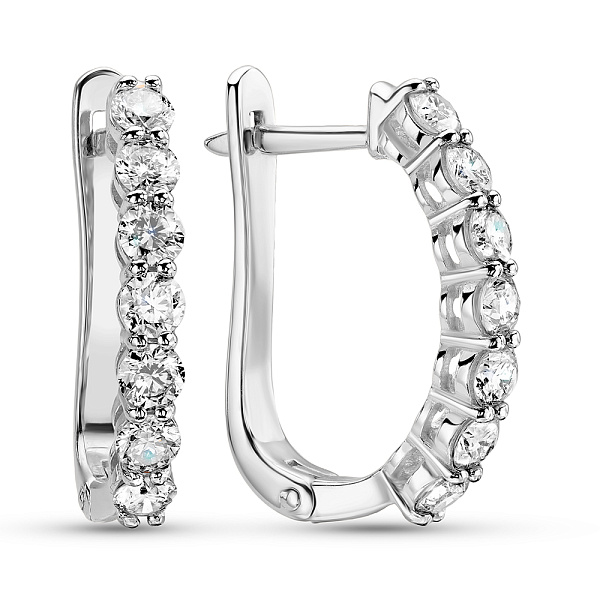 Серьги из белого золота с бриллиантами (арт. 2190207202) – изображение 1