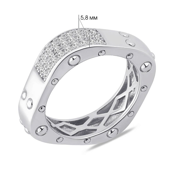 Серебряное кольцо с дорожкой из фианитов (арт. 7501/8326) – изображение 4