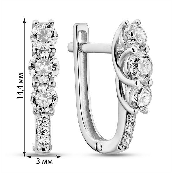 Золотые серьги с бриллиантами (арт. С011252060/750б) – изображение 2