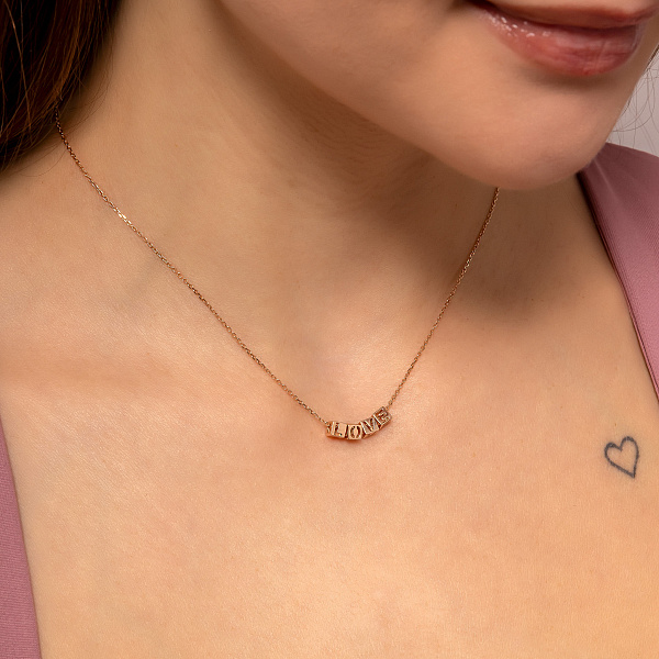 Золотое колье Love (арт. 360231) – изображение 3