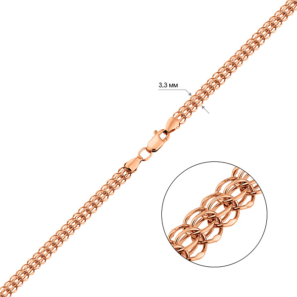Цепь из красного золота плетения Питон (арт. Ц305611) – изображение 3