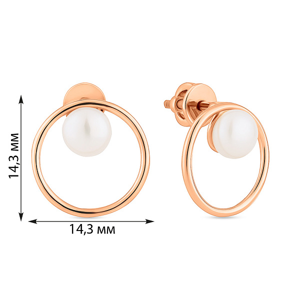 Серьги из красного золота с жемчугом (арт. 110862) – изображение 5