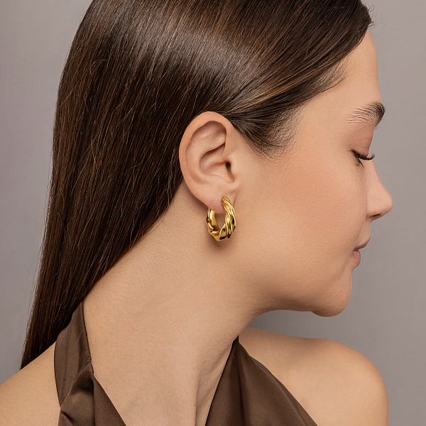 Серьги кольца Francelli из желтого золота (арт. е108246/20ж) – изображение 3