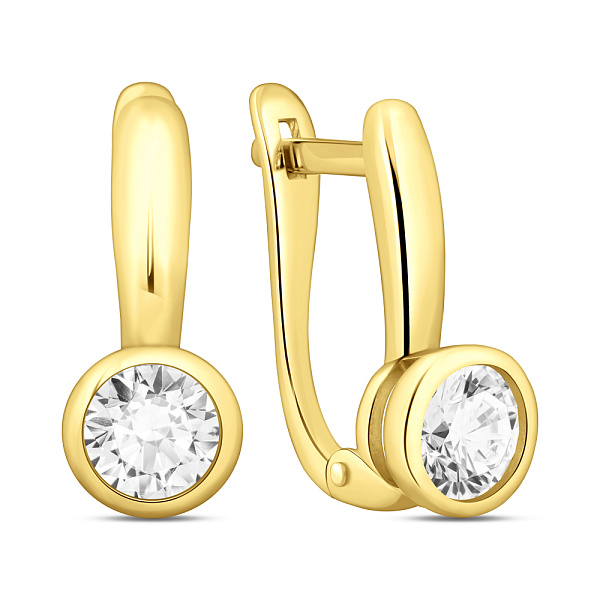 Золотые серьги с фианитом (арт. 112700ж) – изображение 1